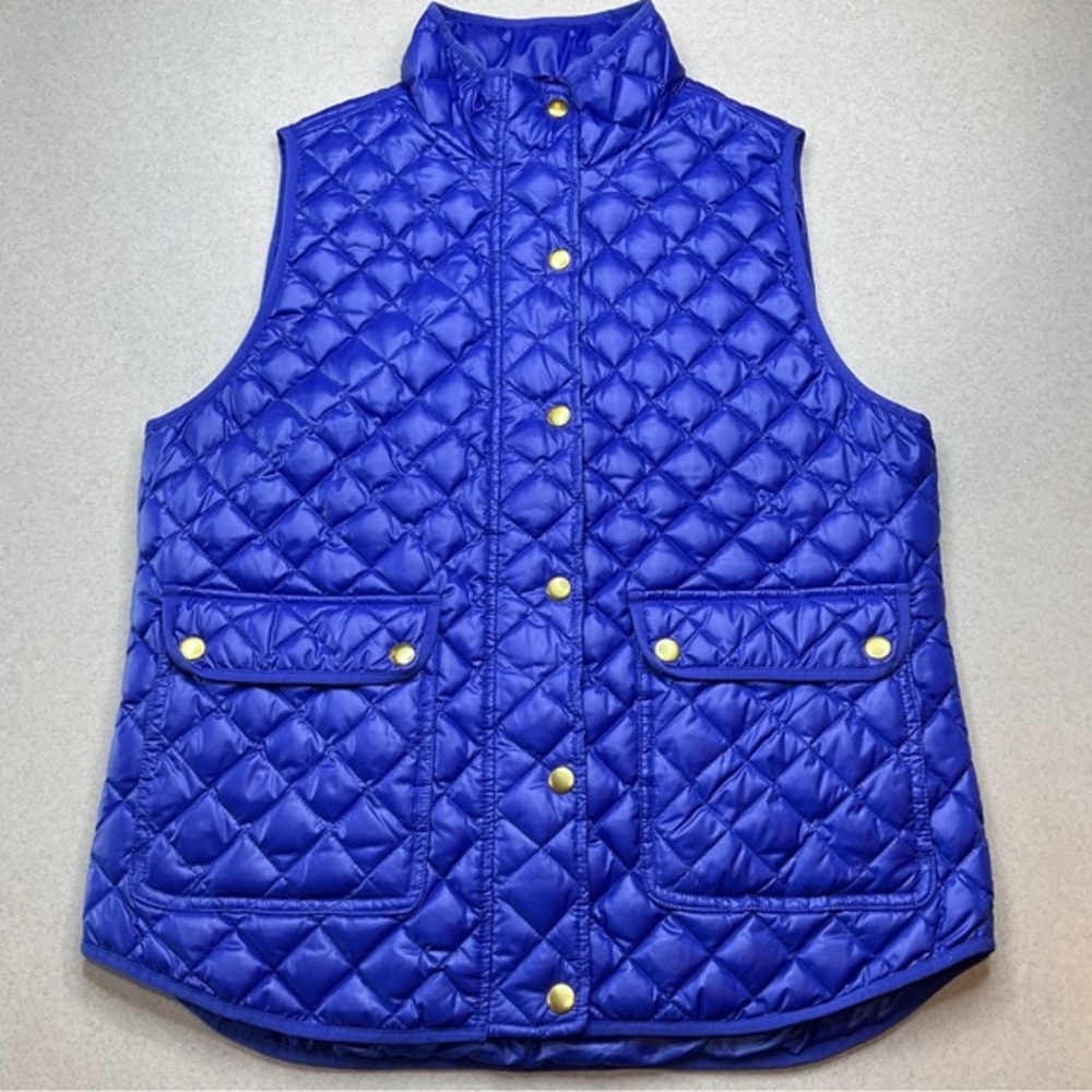 J. Crew Down Field Vest Medium‎ Royal Blue Quilted